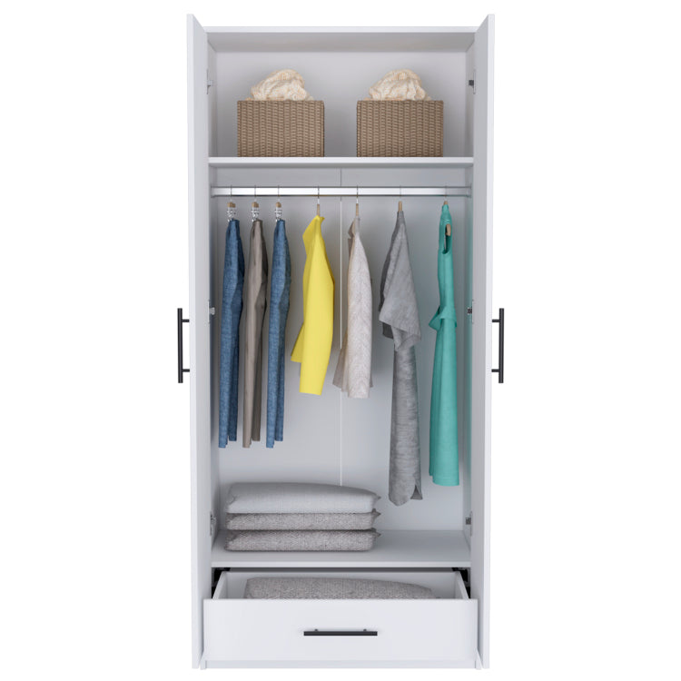 Rio Double Door Armoire, One Cabinet, Hidden Drawer