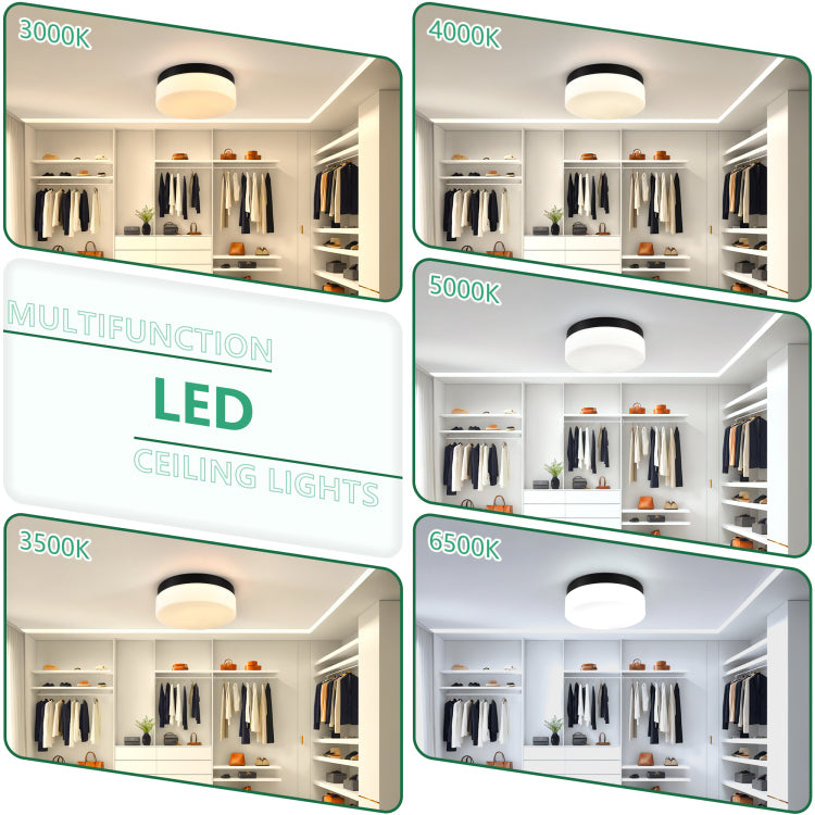 1 Pack Led Flush Mount Ceiling Light Fixture, Modern Kitchen Recessed Ceiling Lamp 24W 12 Inch Closet Round Surface For Bathroom Laundry Bedroom Hallway
