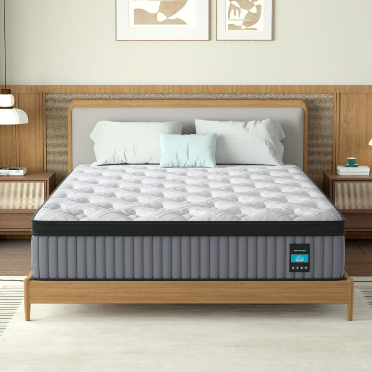 14 Inch Hybrid Mattress King Memory Foam & Pocket Spring Bed Cooling, Pressure Relief, Back & Hip Support Luxury Ergonomic Mattress