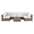All Weather 6 Seat Rattan Outdoor Lounge Set No Assembly Required