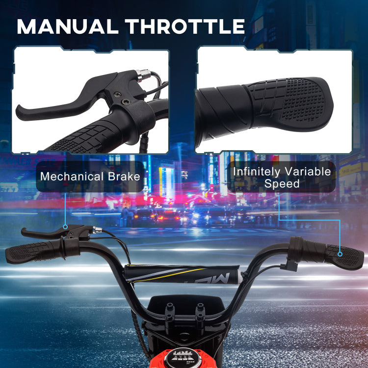 Aosom Electric Dirt Bike With Twist Grip Throttle, 24V 350W Off Road Electric Motorcycle, Up To 15 Mph With Brake, Music Horn, Rear Suspension For Ages 13 Years, Red