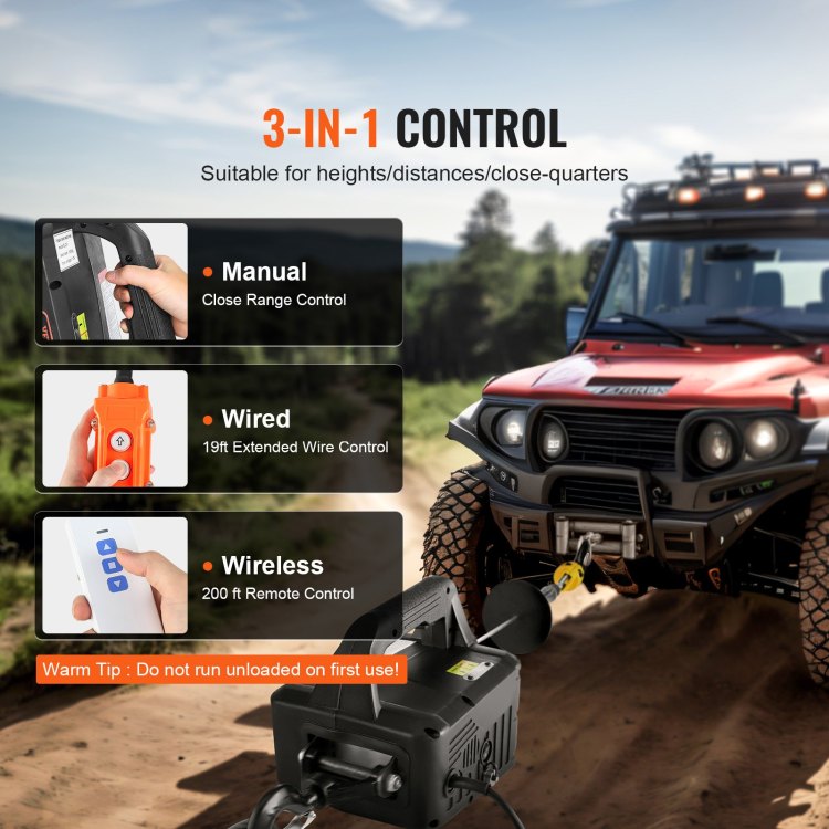 3 In 1 Electric Hoist Winch, 1100Lbs 1500W Portable Power Winch Crane, 110V 120V 22.9 Ft Lifting Height, 13 Ft Min With Manual, Wired And Wireless Remote Control, Overload Protection