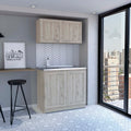 Cabinet, Two Parts Set, Light Gray