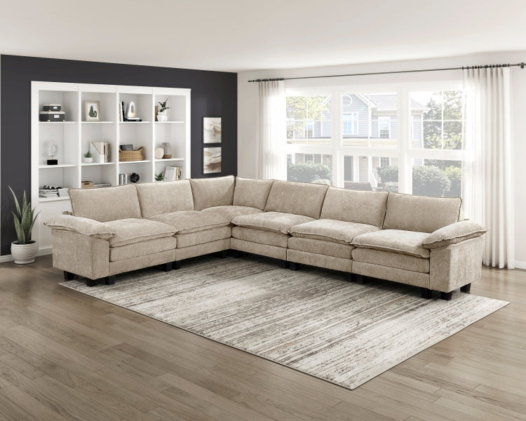 Modern Style Armless Chair Taupe Chenille Fabric Upholstery Contemporary Living Room Furniture 1Pc Durable Plywood Plush Comfort