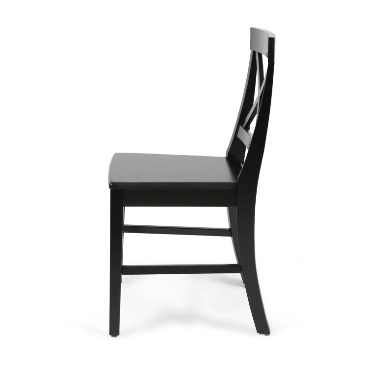 Roshan Farmhouse Acacia Wood Dining Chairs, Black Set Of 2