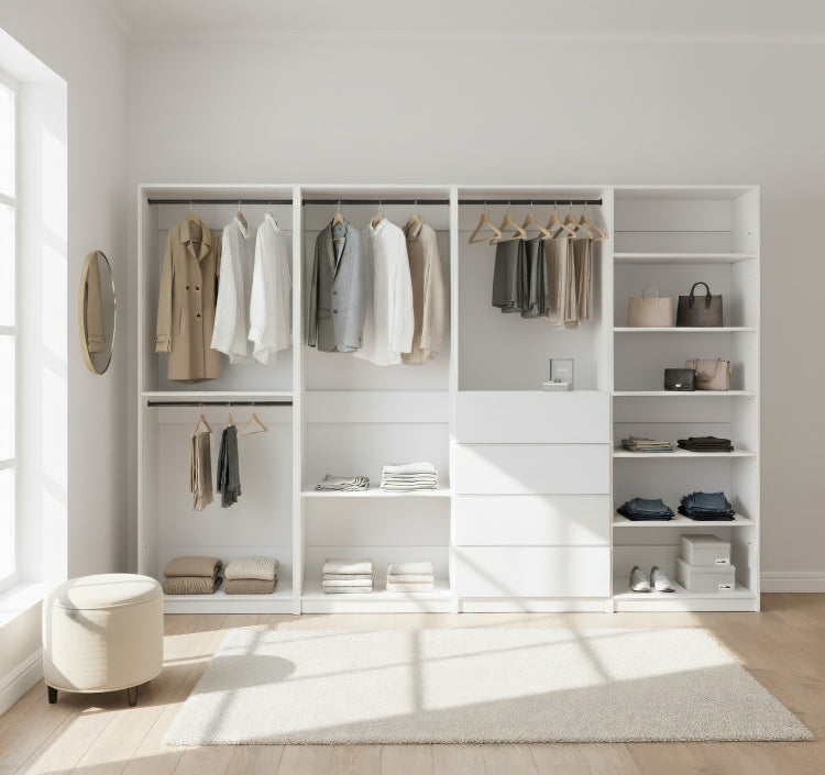 Prosper White Freestanding Walk In Wood Closet System