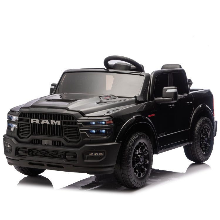24V 160W Officially Licensed Dodge Ram 2500 Design 2 Seater Kids Ride On Truck,W Remote Control,W 2Wd&4 Wheel Suspension,Storage Space&High Door Design,Built In Music&Bluetooth,Usb Mp3 Port For 3 6