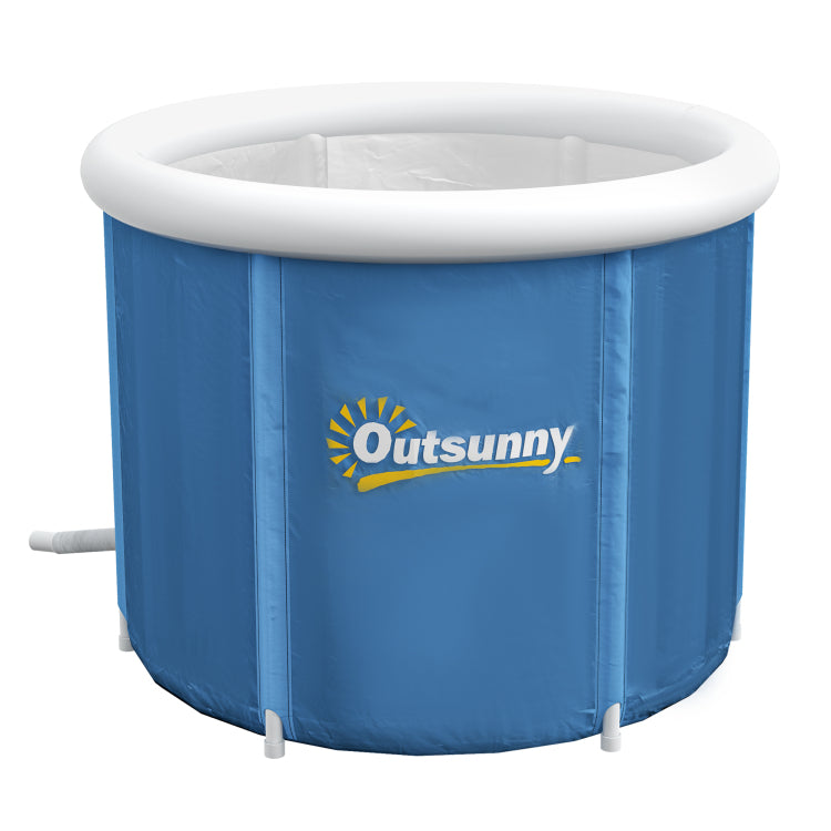 Outsunny Ice Bath Tub, 79 Gallon Outdoor Portable Cold Plunge Tub With Thermo Lid, Cover And Carry Bag For Athletes Recovery And Cold Water Therapy, Dark Blue