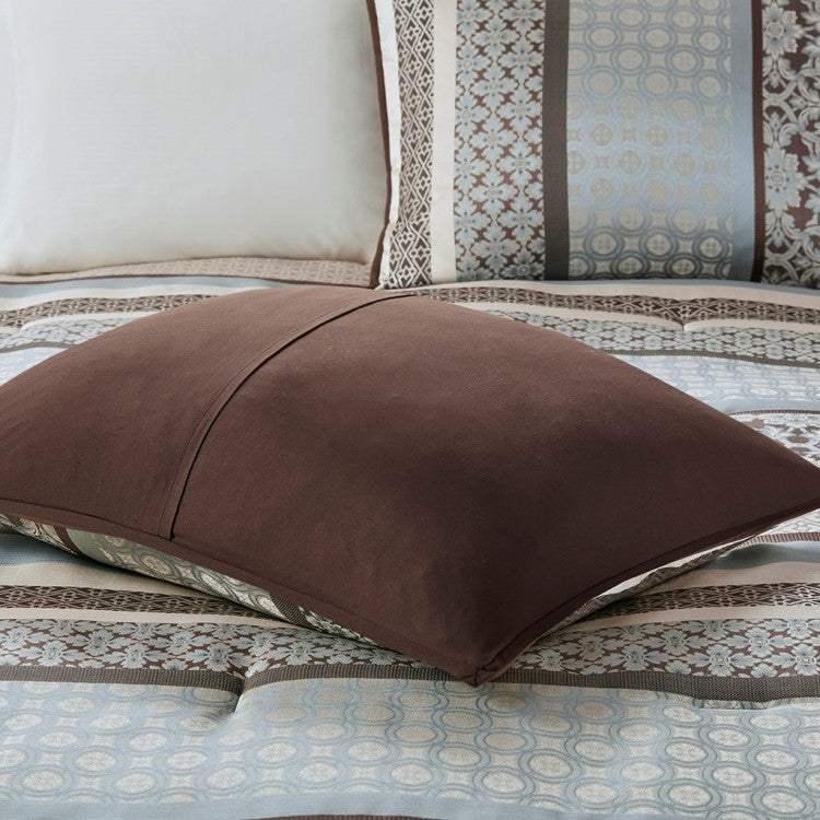 7 Piece Comforter Set Blue Queen