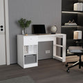 120 Home 47" Wide One Drawer Desk , Four Shelves, Writting Desk, Gamer Desk, Home Office, Living Room White