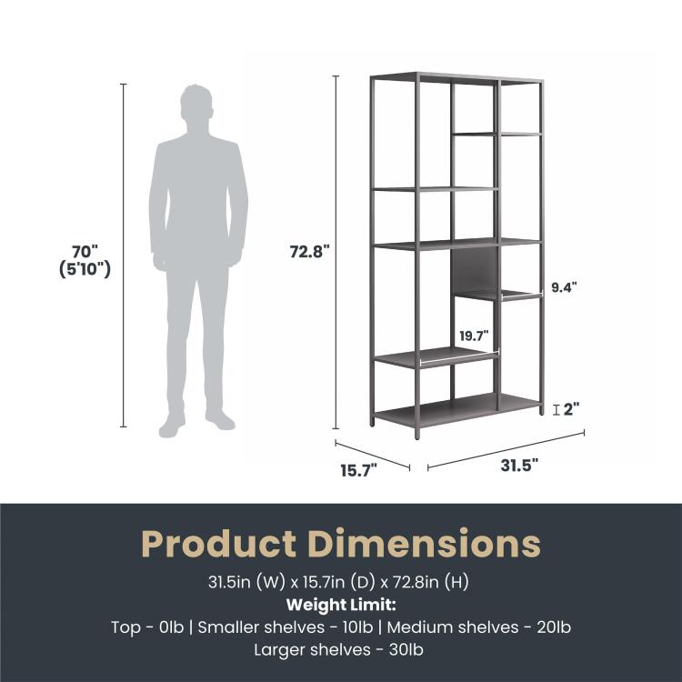 Mission District Metal Bookcase Room Divider