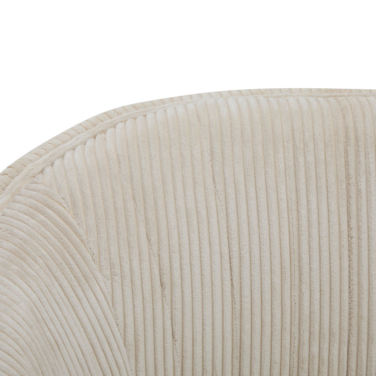 Corduroy Recessed Arm Loveseat Beige Walnut 65780