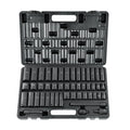 3 8 Inch Drive Impact Set, 48 Piece Socket Set Sae 5 16" 3 4" And Metric 8 22Mm 6 Point Cr V Drive Extension Bar Universal Joint & Drill Adapter, With Storage Case