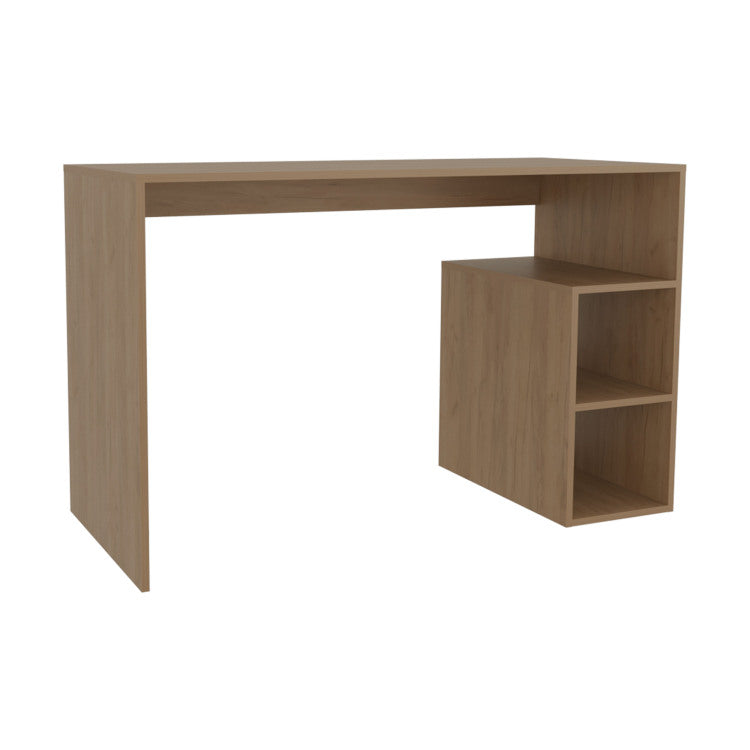 Computer Desk, 3 Shelves, Light Pine