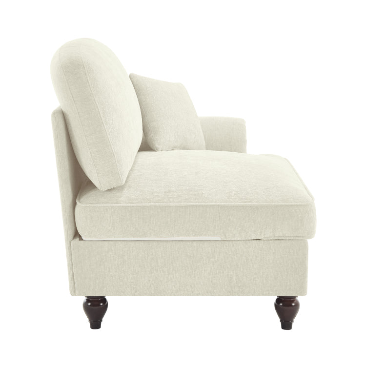 Sofa Rsf Chenille W 1 Pillow Beige