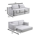 Corduroy Cloud Double Sofa, 2 In 1 Convertible Sofa Bed, Comfortable Boneless Double Sofa, Suitable For Living Room, Apartment, Small Space Grey