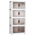 4 Tier Foldable Storage Cabinet Heavy Duty Pp Plastic Collapsible Organizer For Closet, Bedroom, Garage & Dorm, No Tools Needed, Easy To Store