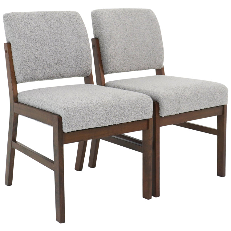 Caldwell Dining Chair Set Of 2 Light Grey Boucle