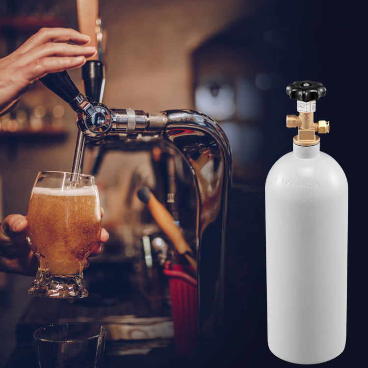 5 Lbs Co2 Tank Aluminum Gas Cylinder, Brand Co2 Cylinder With Gray Spray Coating, Co2 Tank With Cga320 Valve, For Draft Soda Beer