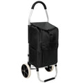 Shopping Trolley With Wheels,Trolley Black Foldable Shopping Cart,Removable Shopping Oxford Waterproof Bag,Black