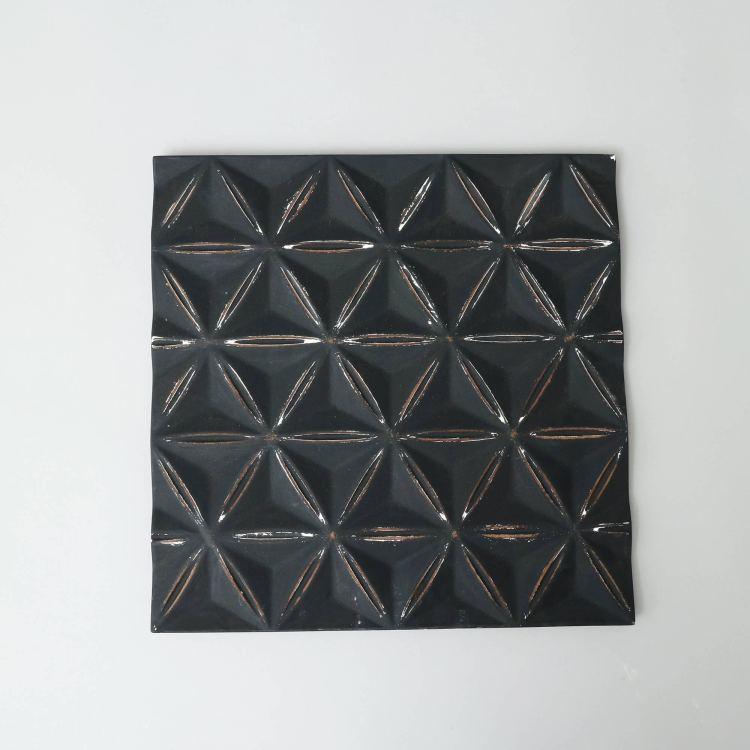 Black Square Shape Handcrafted Mdf Wall Decor 16"X16" Elegant Home Accent