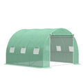 Outsunny 10' X 10' X 6.5' Walk In Tunnel Hoop Greenhouse, Polyethylene Pe Cover, Steel Frame, Roll Up Zipper Door & Windows For Flowers, Vegetables, Tropical Plants, Green