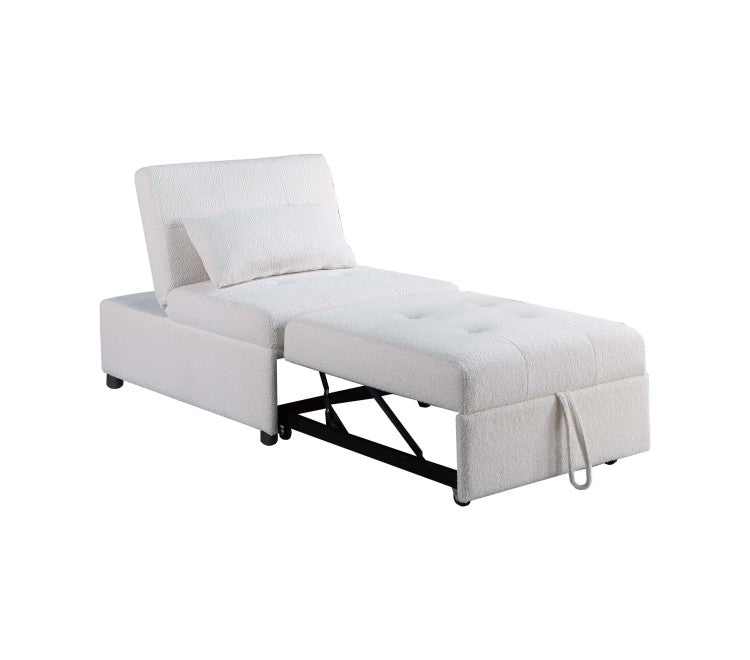 Convertible Sleeper Sofa Chair In Sherpa White