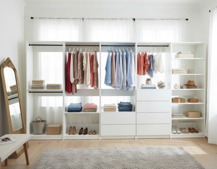 Prosper White Freestanding Walk In Wood Closet System