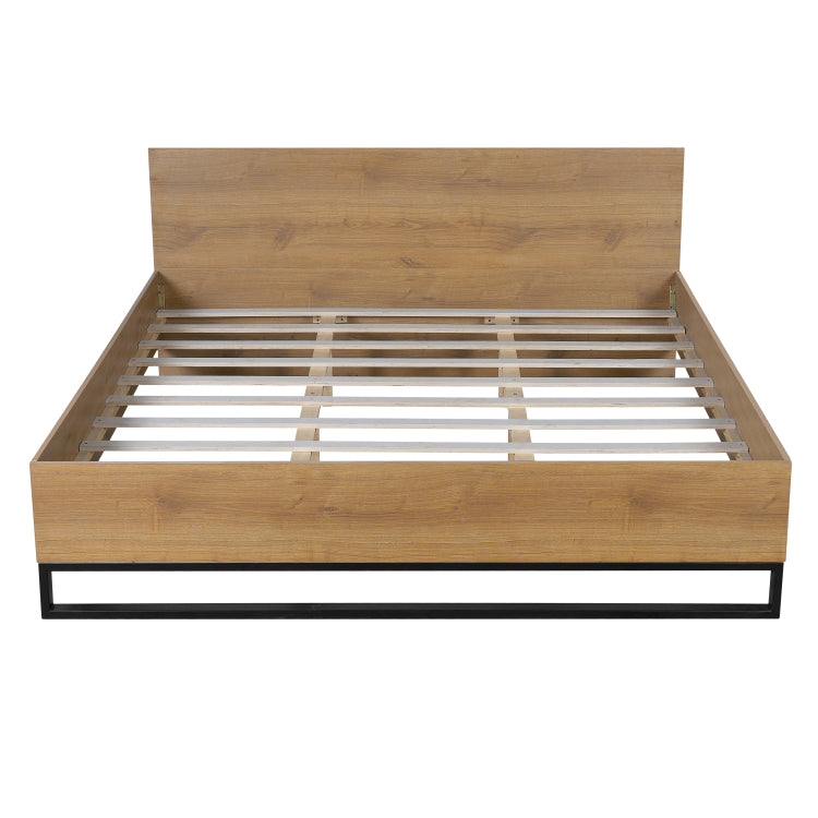 Engineered Wood Bed Frame King Size,Natural & Black Color