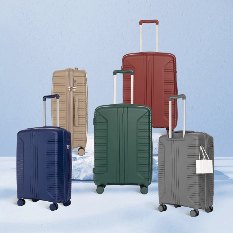 20" 24" 28" 3 Pcs Set In Pp Spinner Wheel Luggage, Carry On Suitcase, Matching Color, Combination Lock Silver Grey