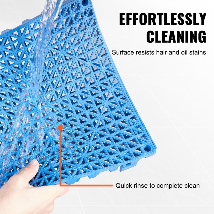 Interlocking Tile 55Pcs Blue, Drainage Tiles 12" X 12" Splicing, Pvc Interlocking Drainage Floor Tiles, Non Slip Drainage Holes For Restroom, Bathroom, Kitchen, Pool, Wet Areas, Blue