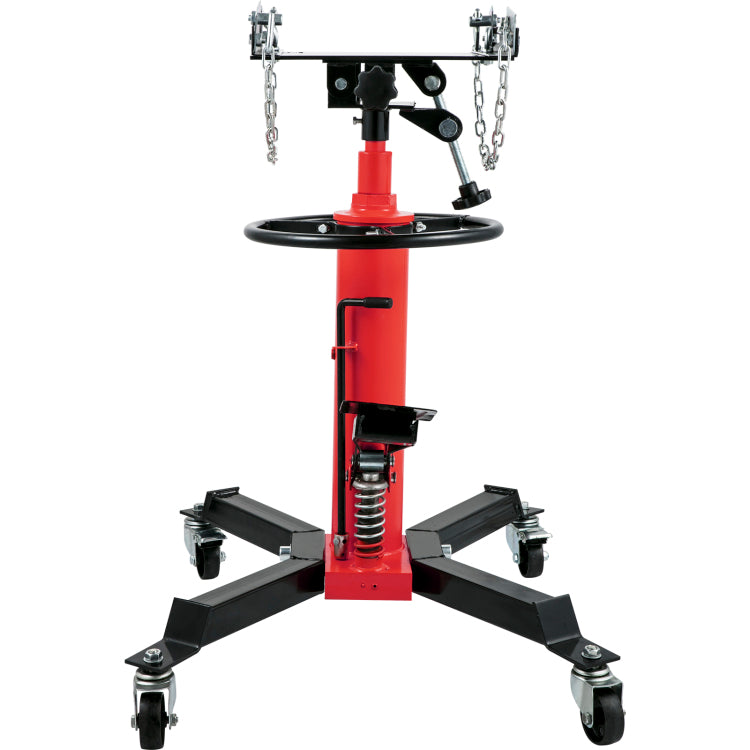 Transmission Jack,3 5 Ton 1322 Lbs Capacity Hydraulic Telescopic Transmission Jack, 2 Stage Floor Jack Stand With Foot Pedal, 360 Swivel Wheel, Garage Shop Lift Hoist, Red