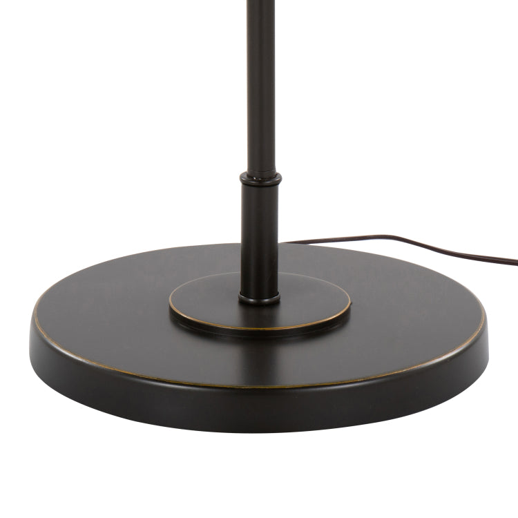 63" Contemporary Metal Floor Lamp In Oil Rubbed Bronze With Beige Linen Shade