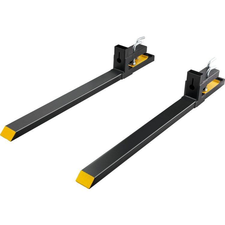 Pallet Forks, 4000 Lbs Capacity Clamp On Pallet Forks, 60" Tractor Bucket Forks, Heavy Duty Front Loader Attachment For Tractor, Loader Bucket, Skid Steer, Tractor Forks For Agriculture And Farm