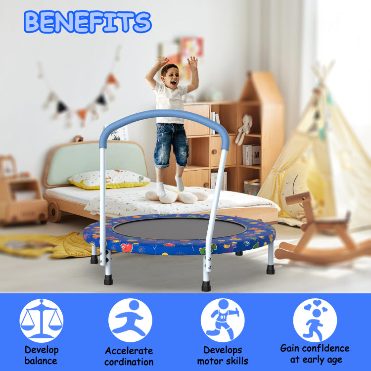 36Inch Mini Trampoline For Kids Ages 1 6 Indoor Outdoor Trampoline With Handle Fun For Kids