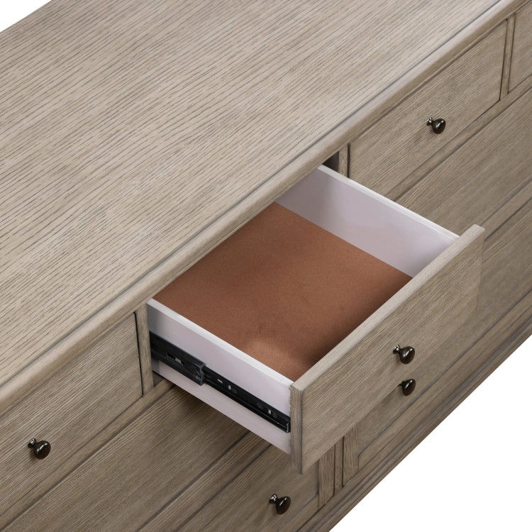 Gray Oak Finish Classic Transitional Bedroom Furniture 1Pc Dresser Of 8 Drawers Wooden Furniture