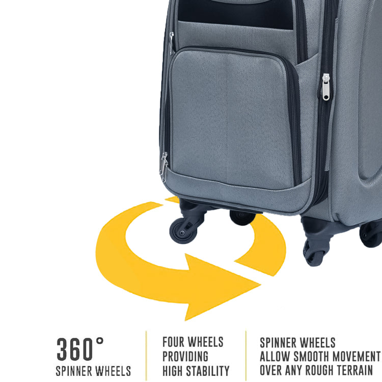 20 24 Travel Case Two Piece Suitcase Set Oxford Trolley Case Without Password Lock Universal Wheel Oxford Cloth Backpack Gray