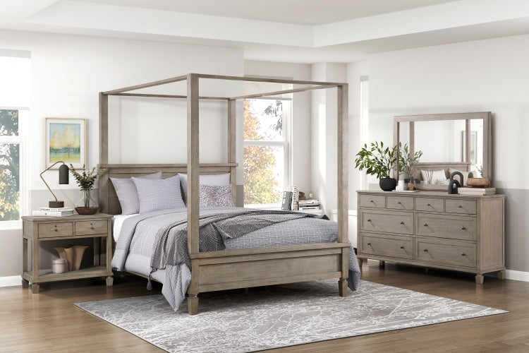 Gray Oak Finish Classic Transitional Bedroom Furniture 1Pc Dresser Of 8 Drawers Wooden Furniture
