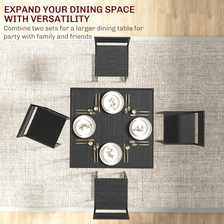 Homcom 3 Piece Industrial Dining Table Set For 2, Kitchen Table And Chairs, Dining Room Sets For Small Spaces, Black