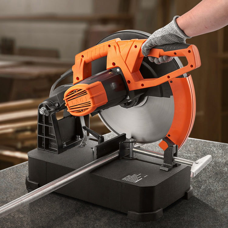 Chop Saw, 14" 355Mm Blade Diameter Cut Off Saw, 2800W 1200Rpm Steel Cutting Machine, 0 45 Adjustable Dry Cut Chop Saw, Miter Saw For Cutting Metal Cold Cut Saw For Steel Rebar Iron Aluminum