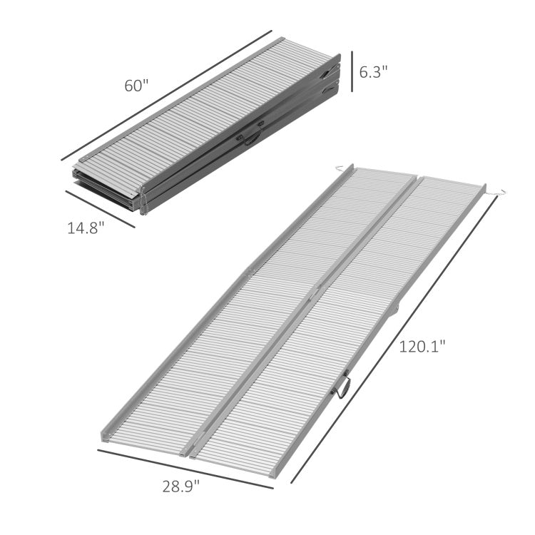 Portable Portable Wheelchair Ramp For Home, Threshold Handicap Ramp 10'