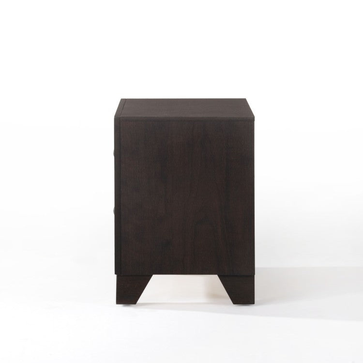 Espresso Finish 2 Drawers Nightstand Wooden Casual Bedroom Furniture 1Pc