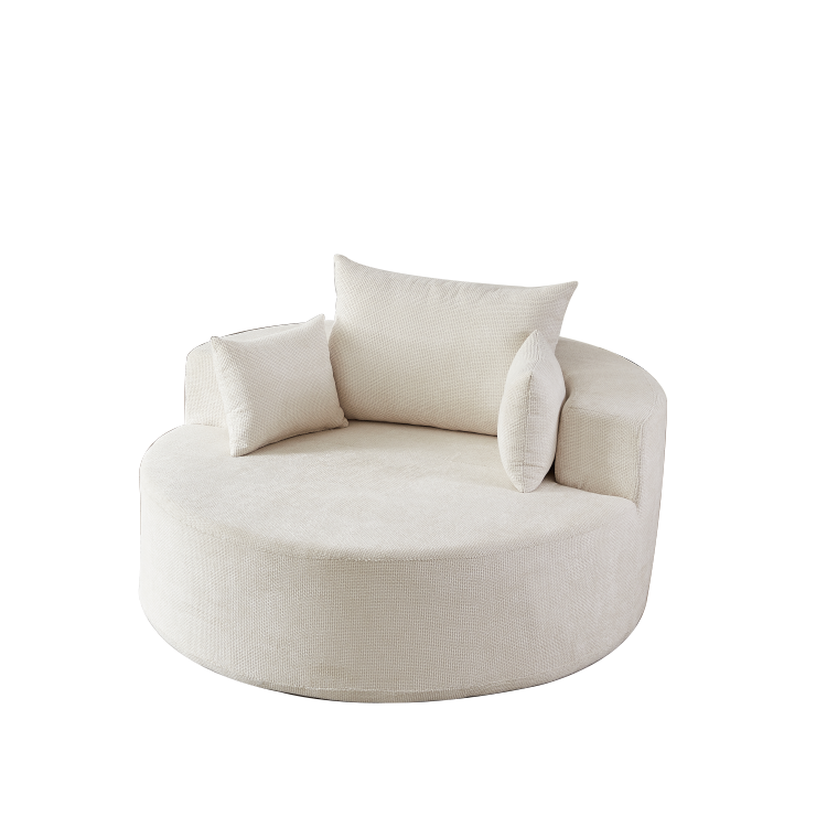 55'L Chenille Sponge Single Sofa,No Assembly Required,Fluffy Modern Sleeper Chair For Living Room, Bedroom, Lounge And Projection Room Not A Swivel Chair