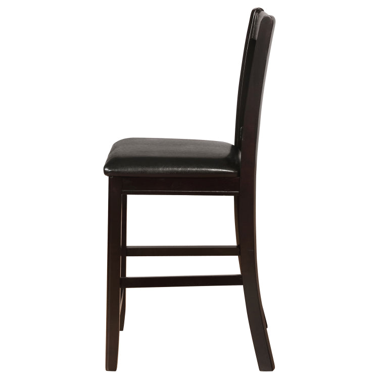 Black And Espresso Lattice Back Counter Height Stools Set Of 2