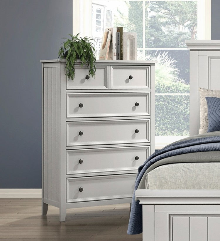Classic White Finish Chest Of 6 Drawers Storage 1Pc Modern Bedroom Furniture Farmhouse Style