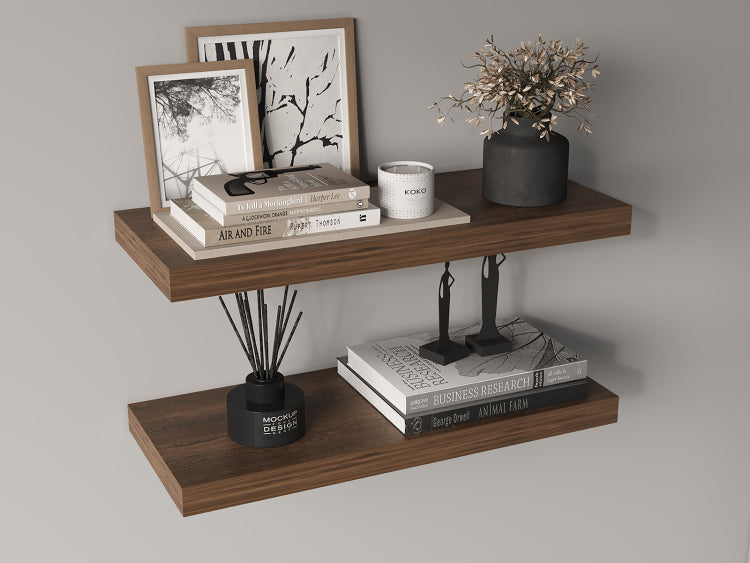 Ecco 31.5" Wide Floating Shelves Set Of 2, Shelves For Wall Decor For Bedroom, Bathroom Storage Shelves, Book Shelves For Living Room