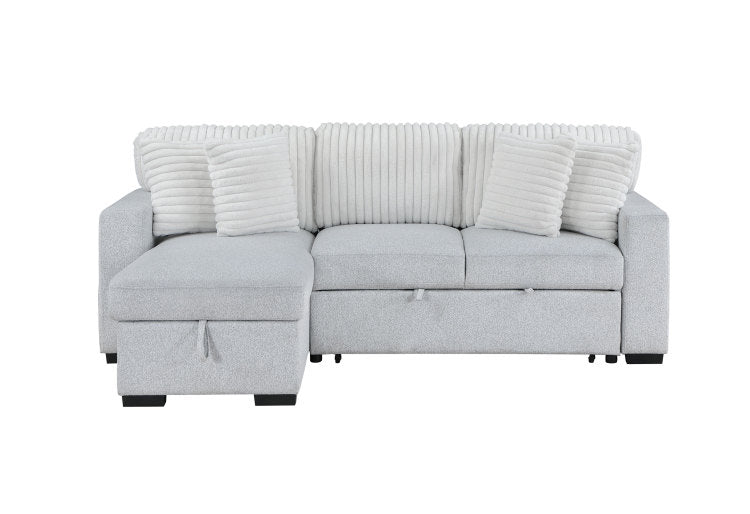 Ford Light Grey White Reversible Pull Out Sofa Bed