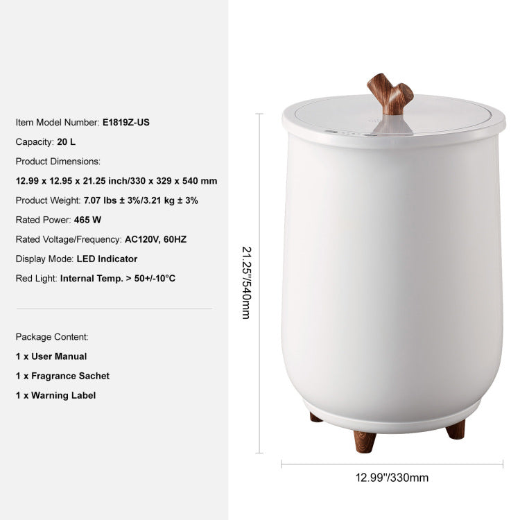 Towel Warmer Bucket, 20L Large Towel Warmer For Bathroom, Auto Shut Off Towel Heater With 4 Level Timer Fits Up To Two 40"X70" Oversized Towels, Bathrobes, Blankets, Etl & Fcc Certified