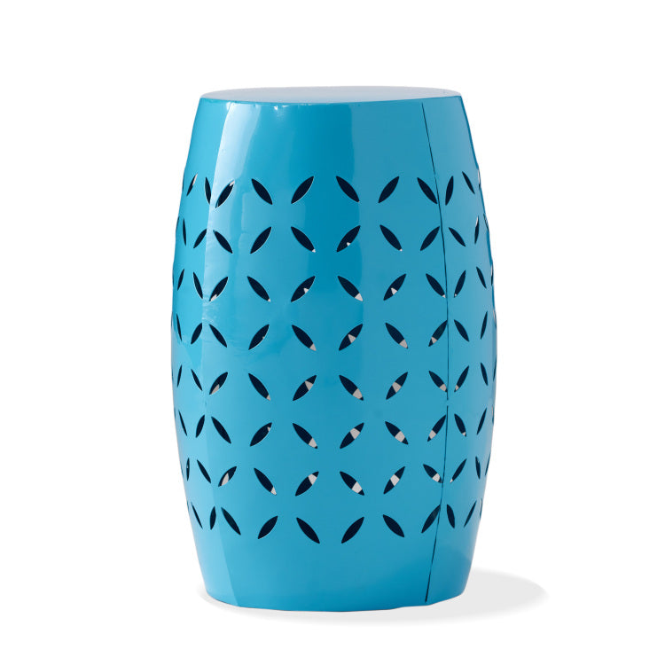 Lilac 12" Accent Side Table, Cylindrical Design End Table For Living Room, Family Room, Or Entryway, Industrial Style,Coffee Side Tables For Indoor Outdoor, Blue Color