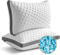 Cooling Pillow Queen Size Set Of 2, Cooling Gel Memory Foam Bed Pillow, Medium Firm Pillow For Sleeping, Cooling & Smooth Washable Cover, Certipur Us Certified